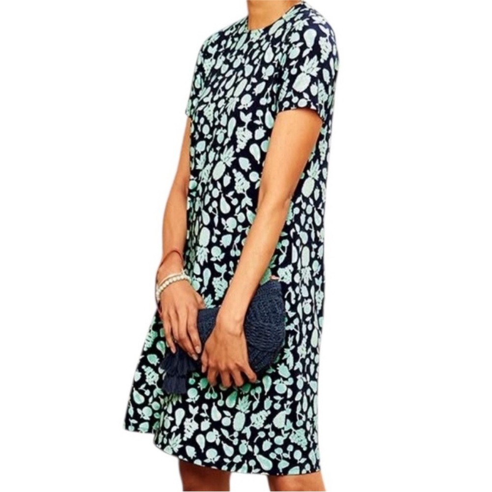 J Jill Wearever Womens Dress MP Fruits Print Stretch Jersey Beachy Resort Relax